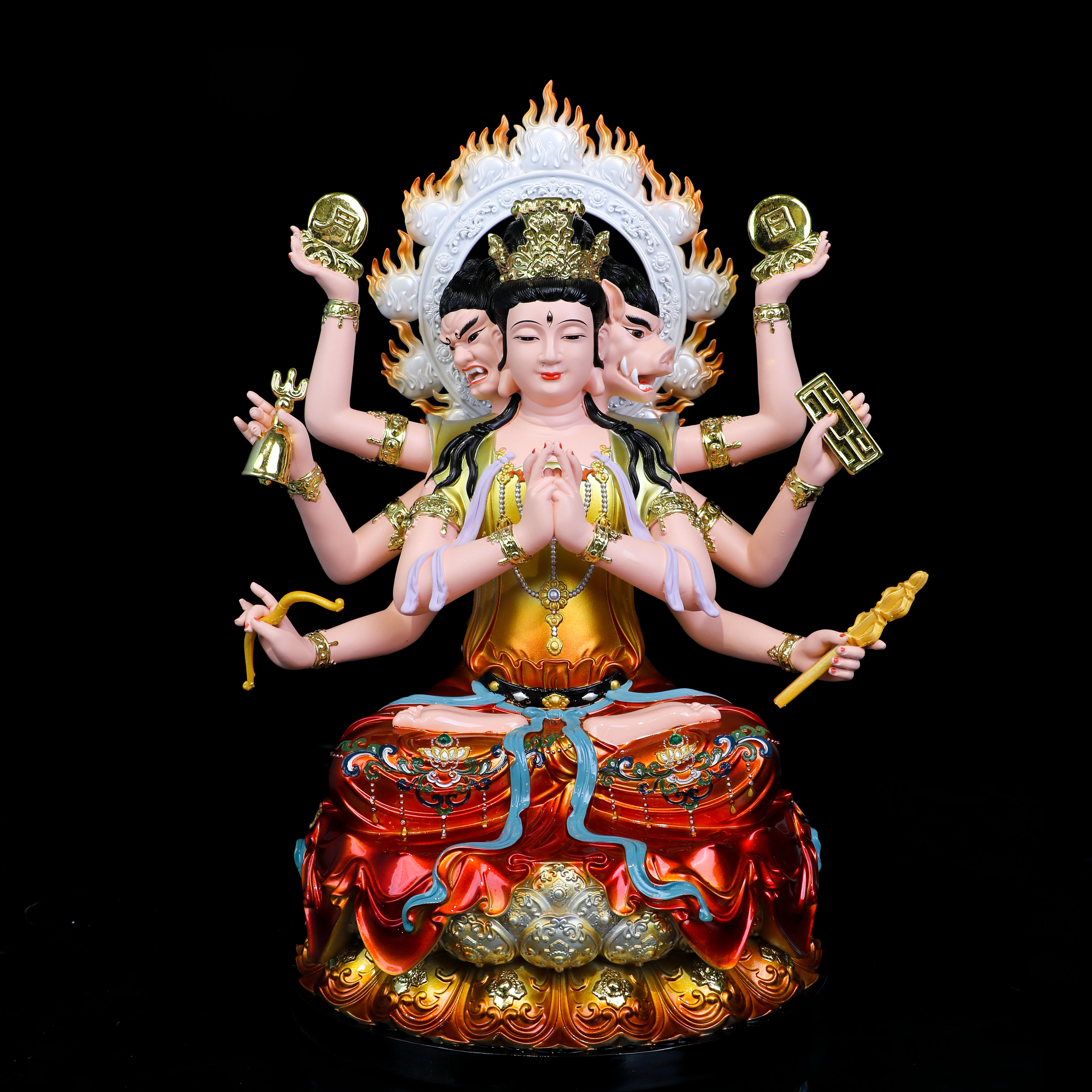 斗君元母神像供奉小型树脂九皇之母像体真身中天梵气星君菩萨铜像