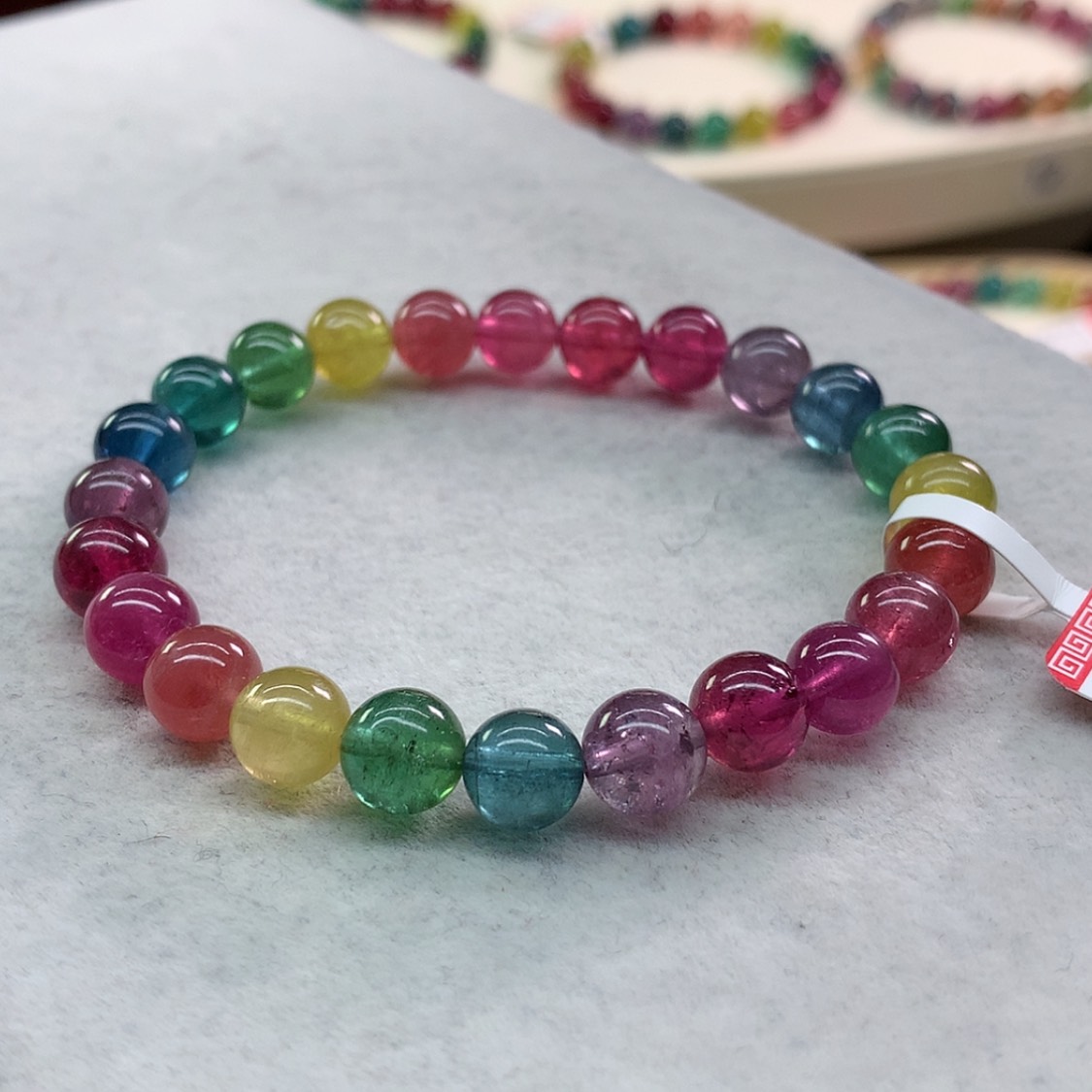 【闪购商品】碧玺手链未镶嵌Y*?碧玺荧光色标单圈7.8