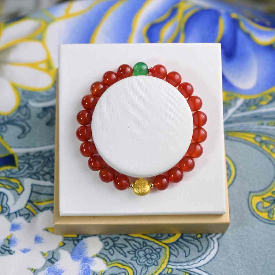 红玛瑙手串女款女生钱袋红色串珠高级感生日新年礼物MN00012000