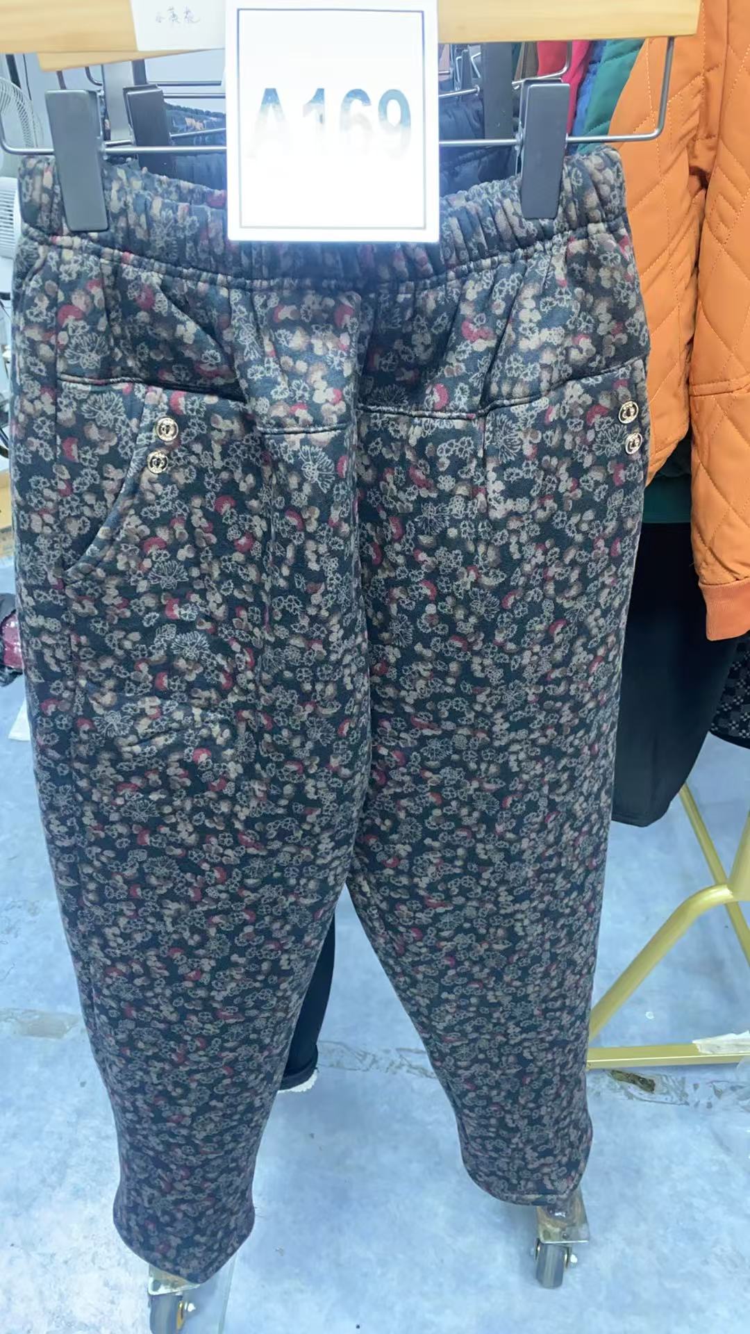 A169-老年人保暖裤子加绒加厚中老年宽松秋冬气质