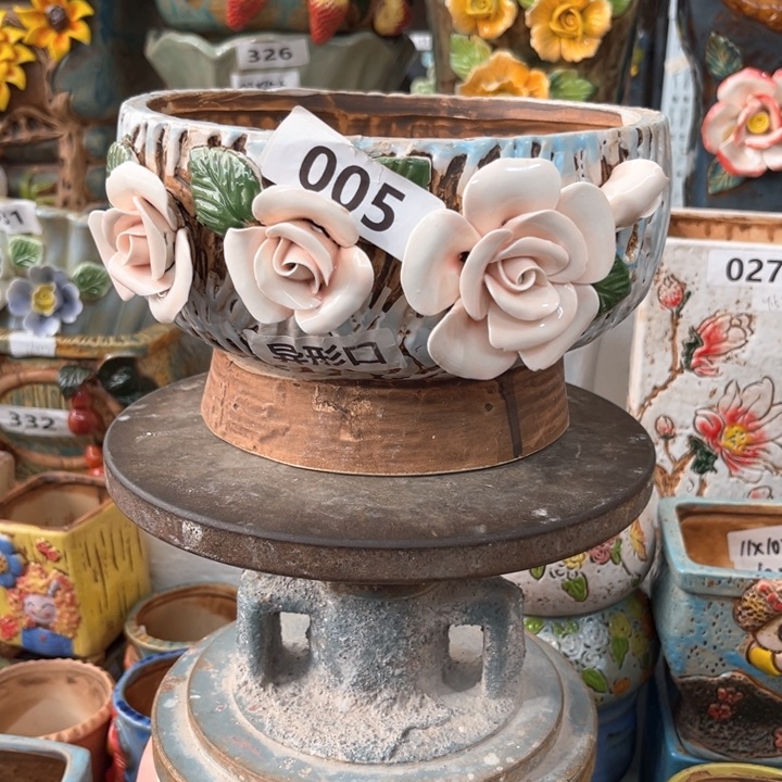 紫砂花盆粗陶材质多肉陶瓷花盆