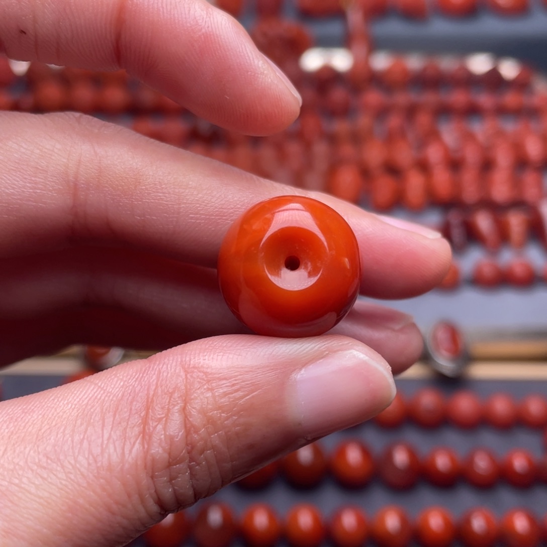 南红玛瑙未镶嵌其他W17.4瓦西柿子红苹果珠
