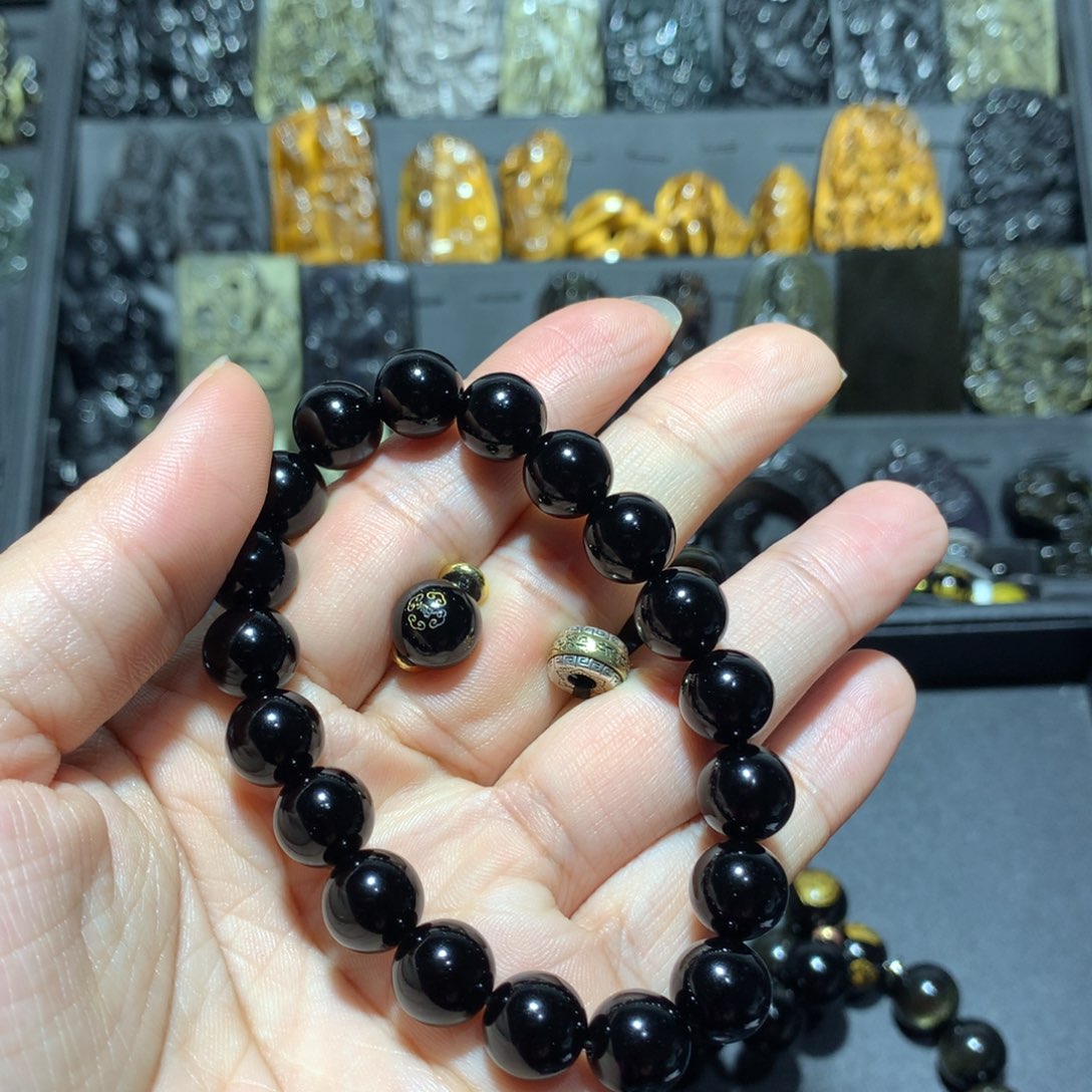 黑曜岩手链未镶嵌丰**德
