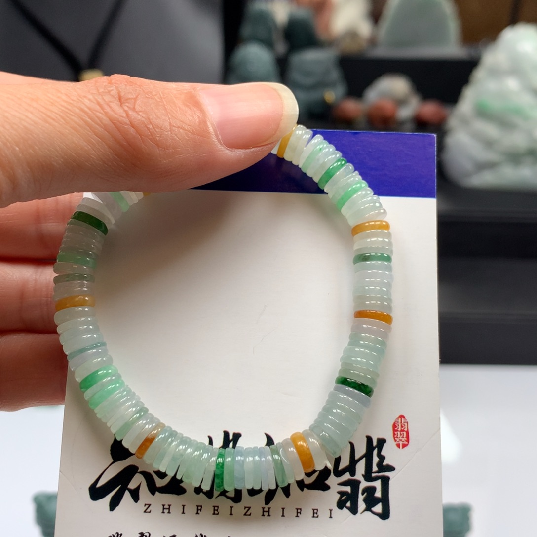 翡翠颈饰未镶嵌多宝药片手链