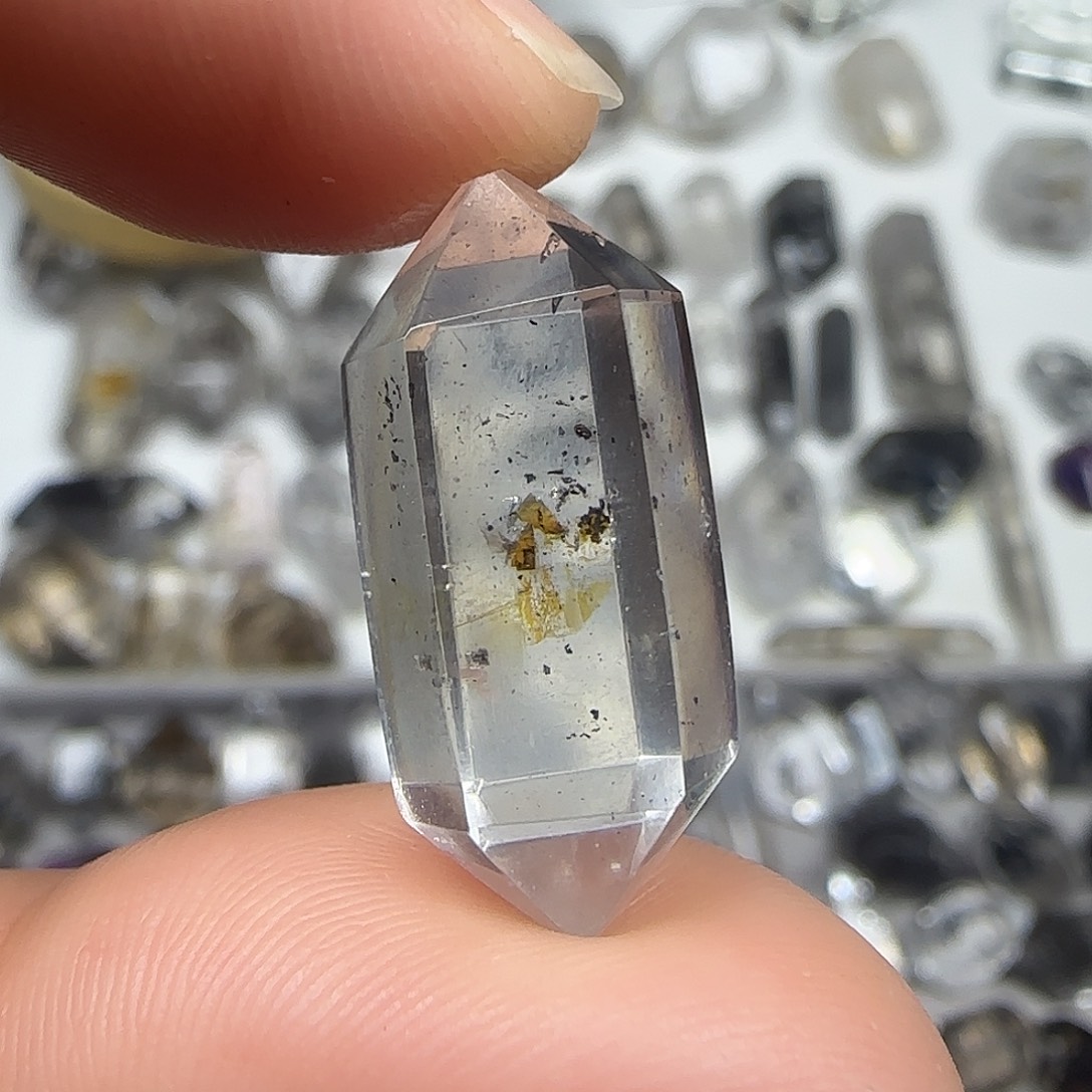 水晶未镶嵌珠宝半成品黄胶花共生闪灵随形