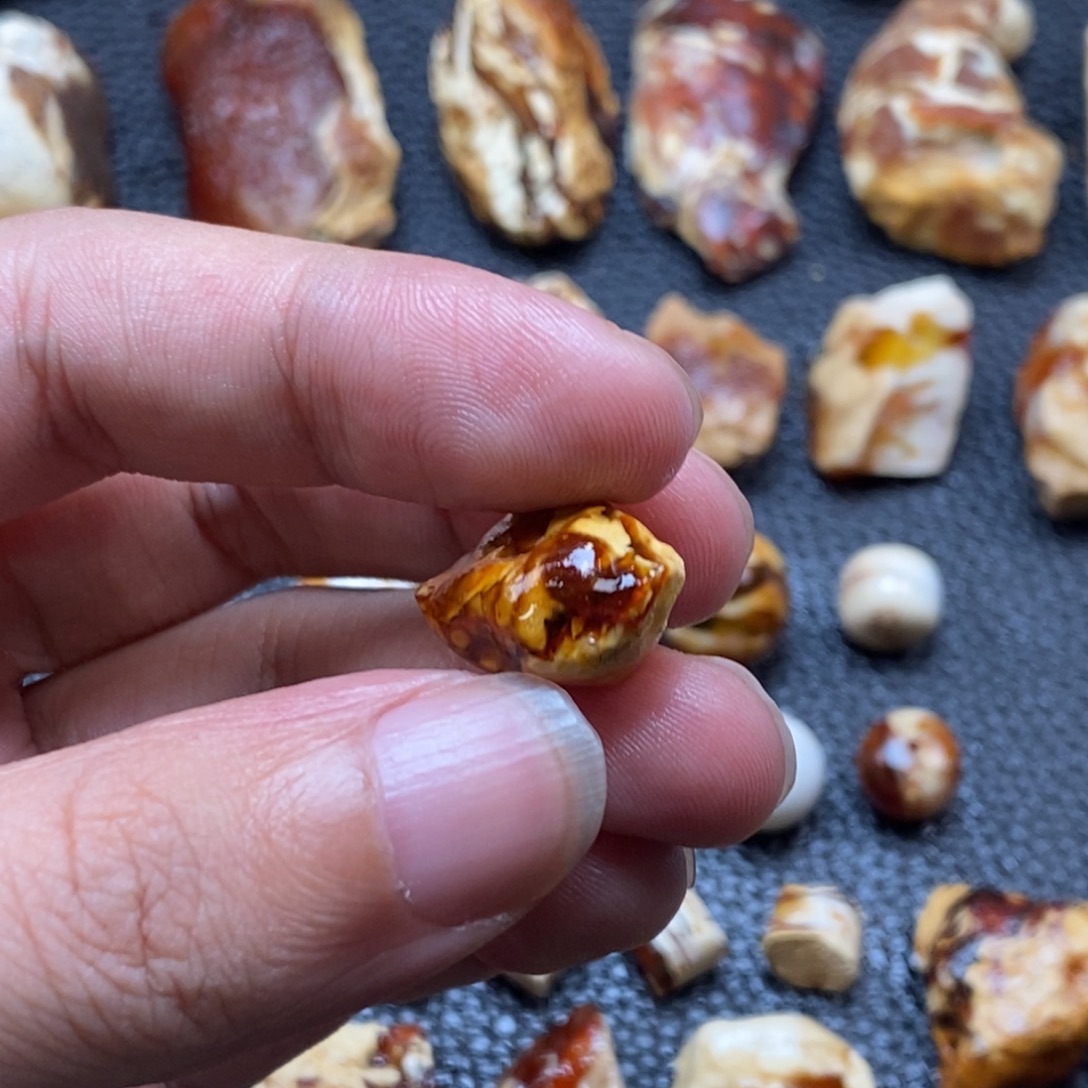 用***3定制琥珀未镶嵌琥珀蜜蜡原石定制