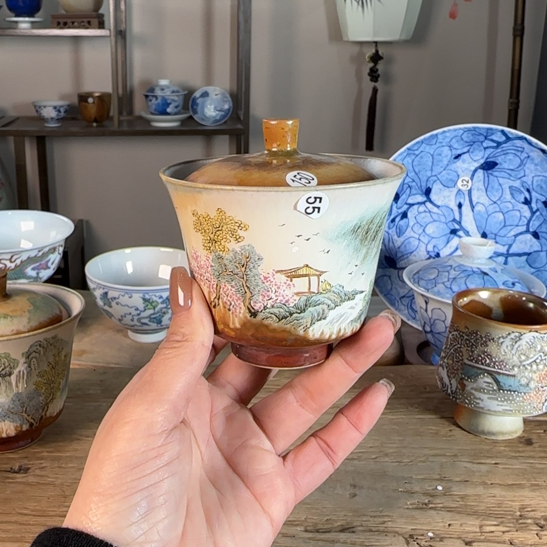 杯景德镇陶瓷柴烧多人