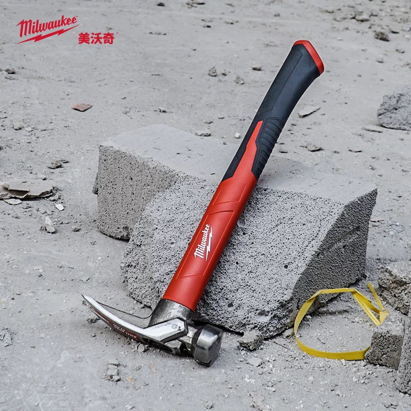 milwaukee美沃奇羊角锤木工锤钉锤铁锤子一体榔头特钢起钉拔钉锤