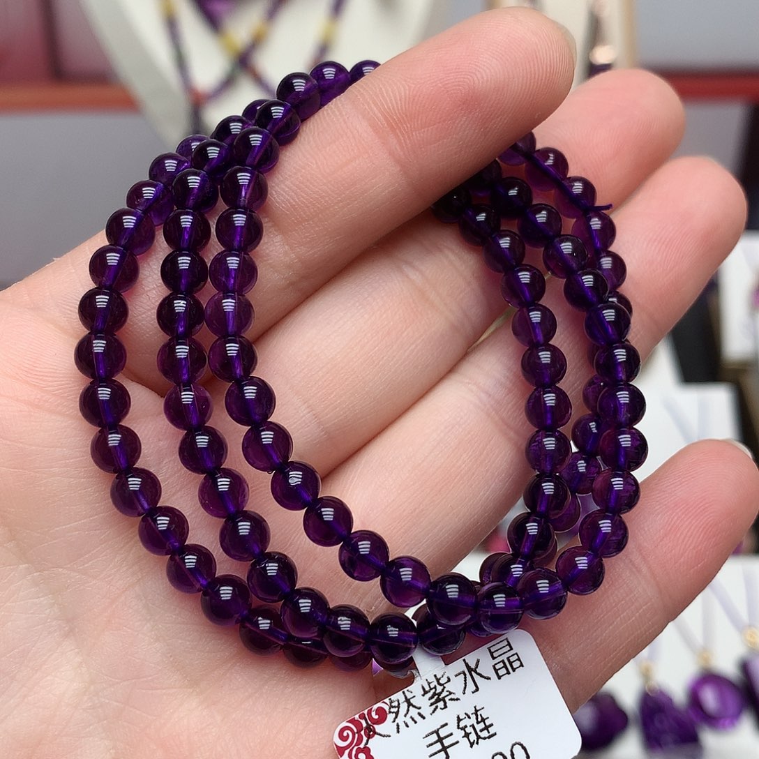 紫晶乌拉圭多圈手串未镶嵌