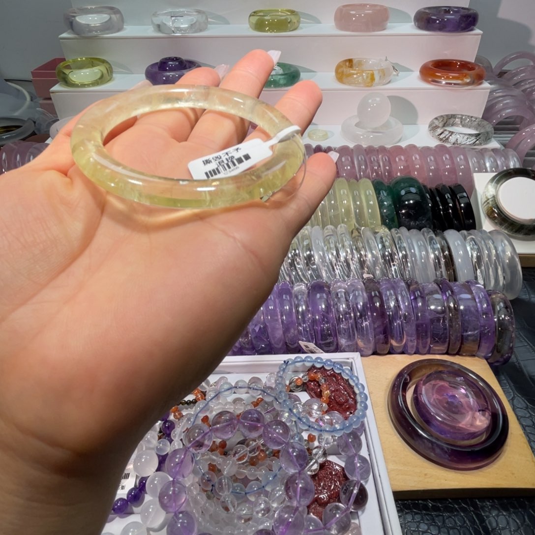 水晶手镯未镶嵌手镯56.7圈口15号