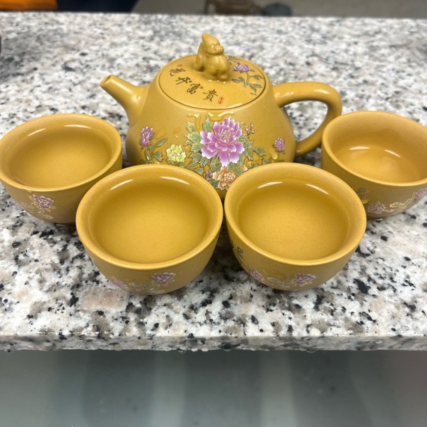 黄金段泥花开富贵一壶四杯变色凤鸣壶