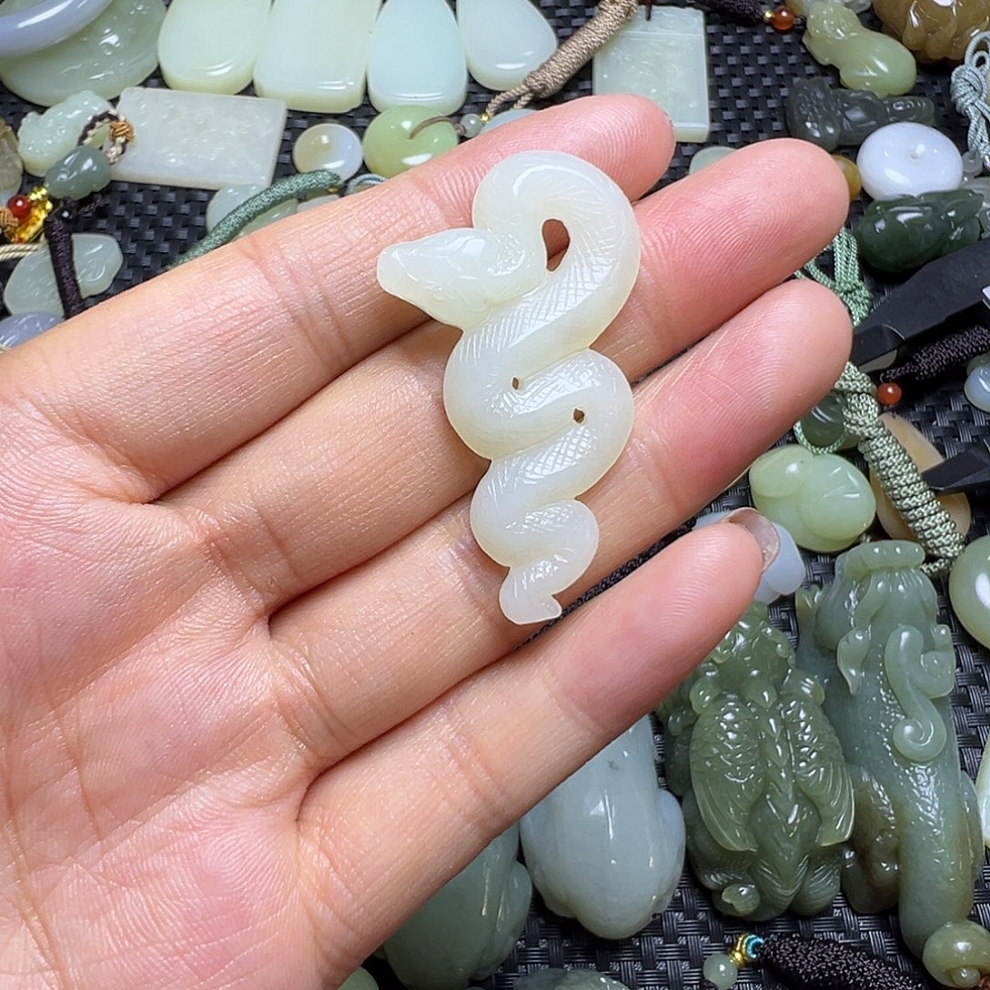 和田玉未镶嵌吊坠(不含链)卡44.9