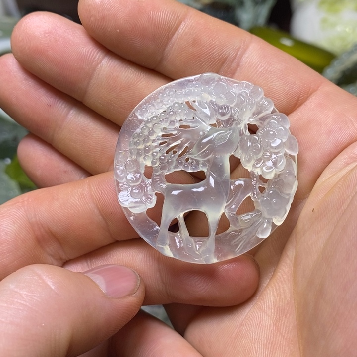 岫玉未镶嵌岫玉颈饰蓝***甜