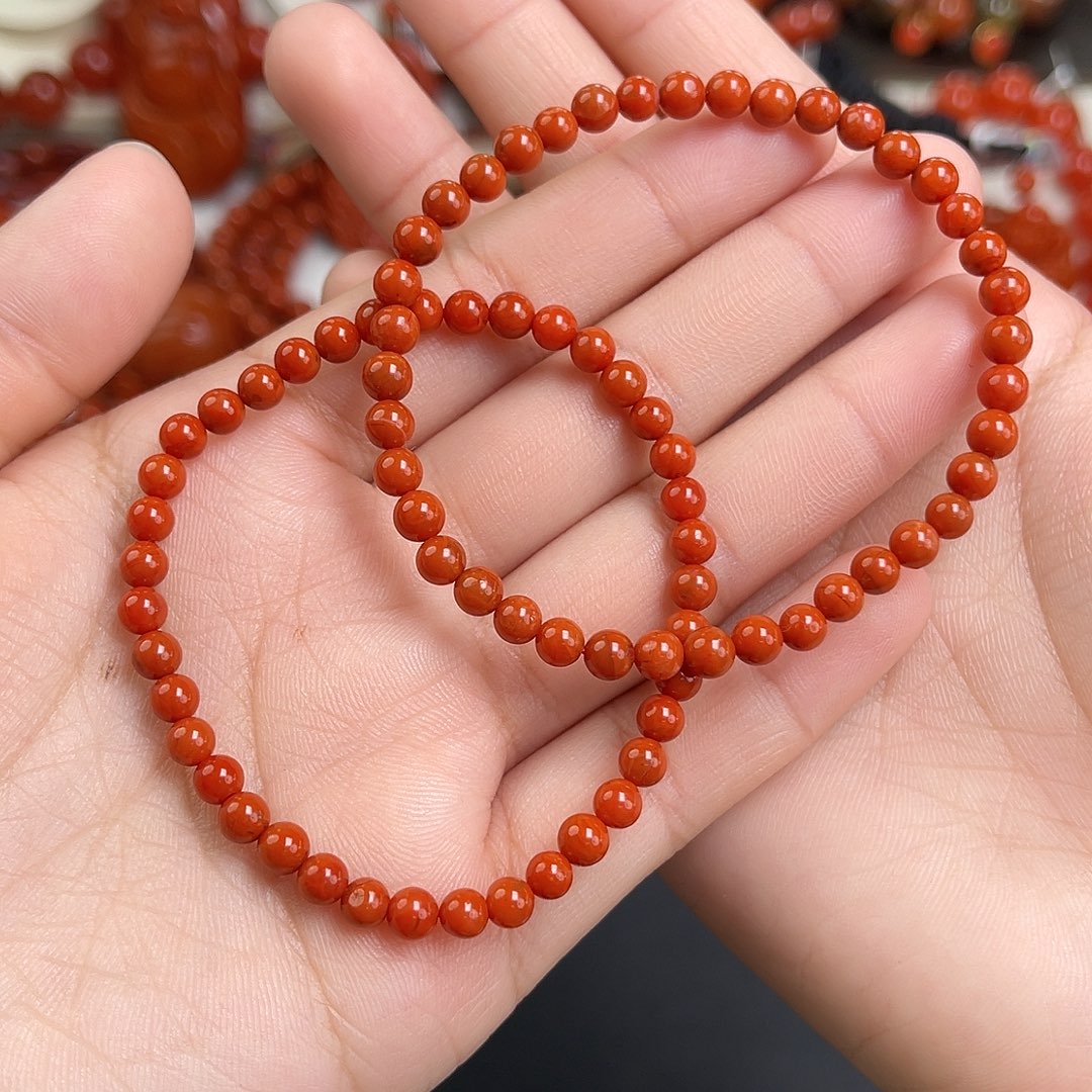 南红玛瑙未镶嵌手链瓦西柿子红满肉4（多样式发其一）