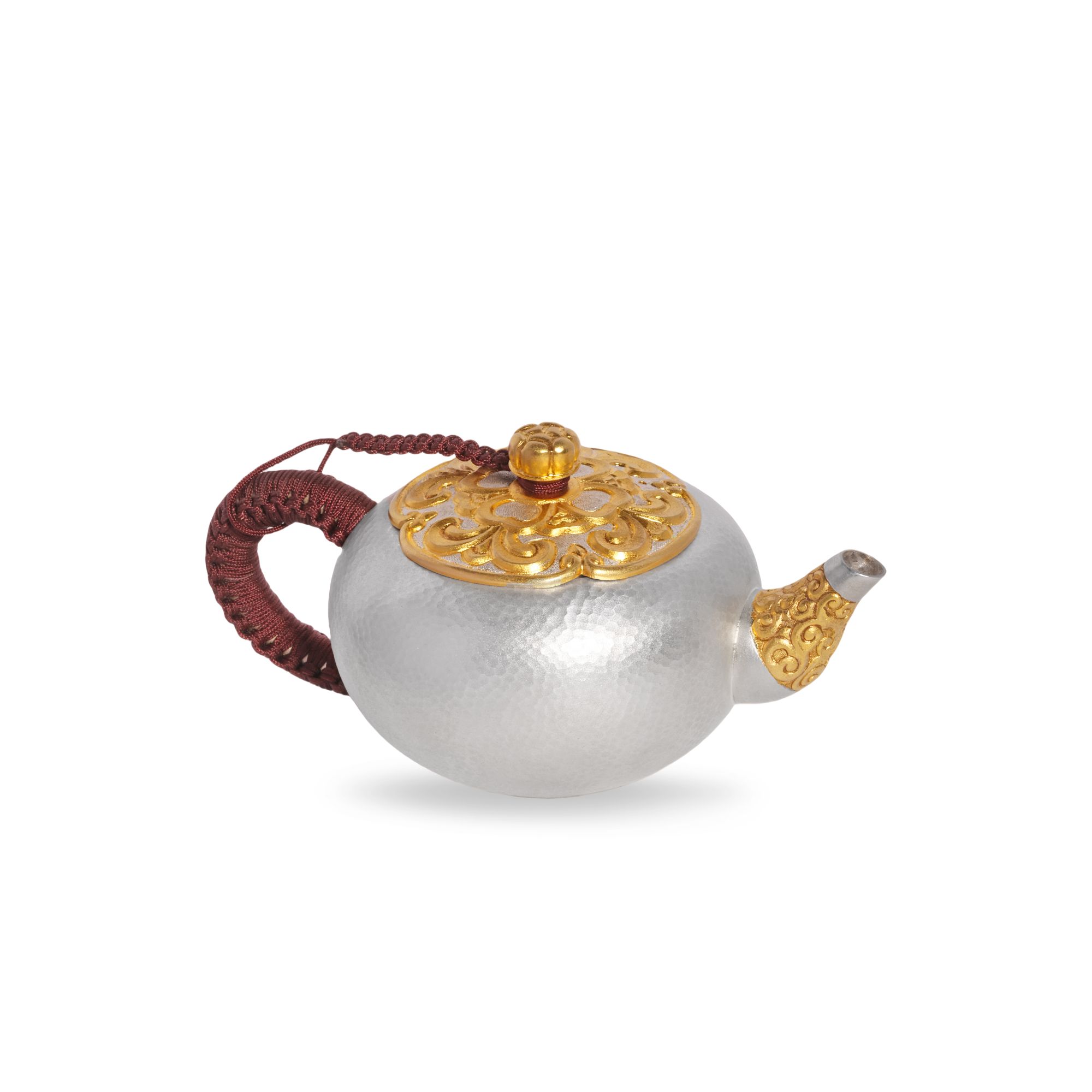 花镀足银如意泡茶壶大师手作非遗花丝镶嵌工艺皇家御用品藏品