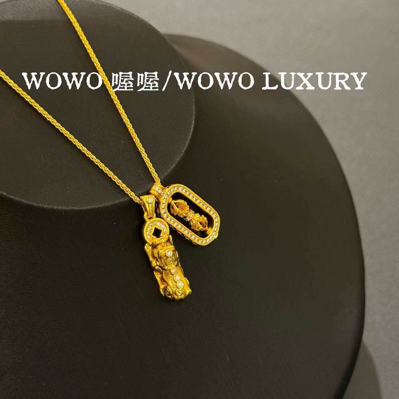 铜合金项链 【雅涛专属】W0W0“貔貅金刚杵”镀金项链N2784