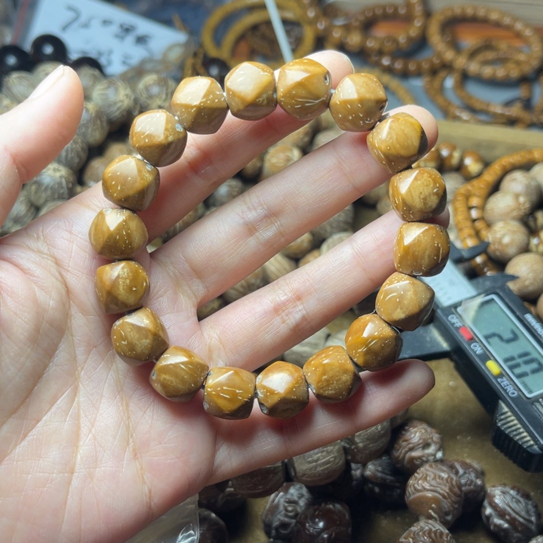 紫金鼠手串14火焰唐八棱紫金鼠雕刻