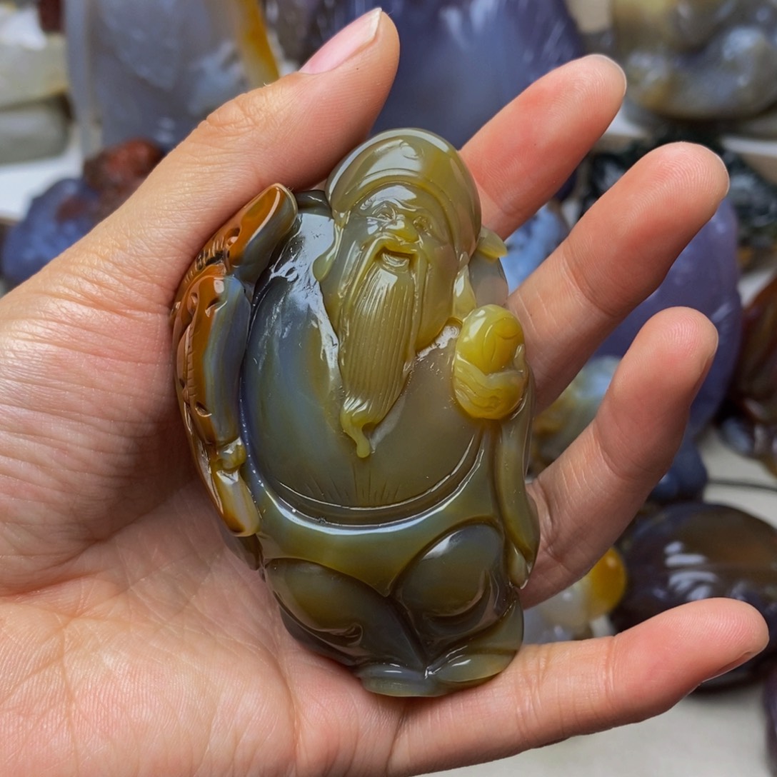 玛瑙/玉髓手把件未镶嵌