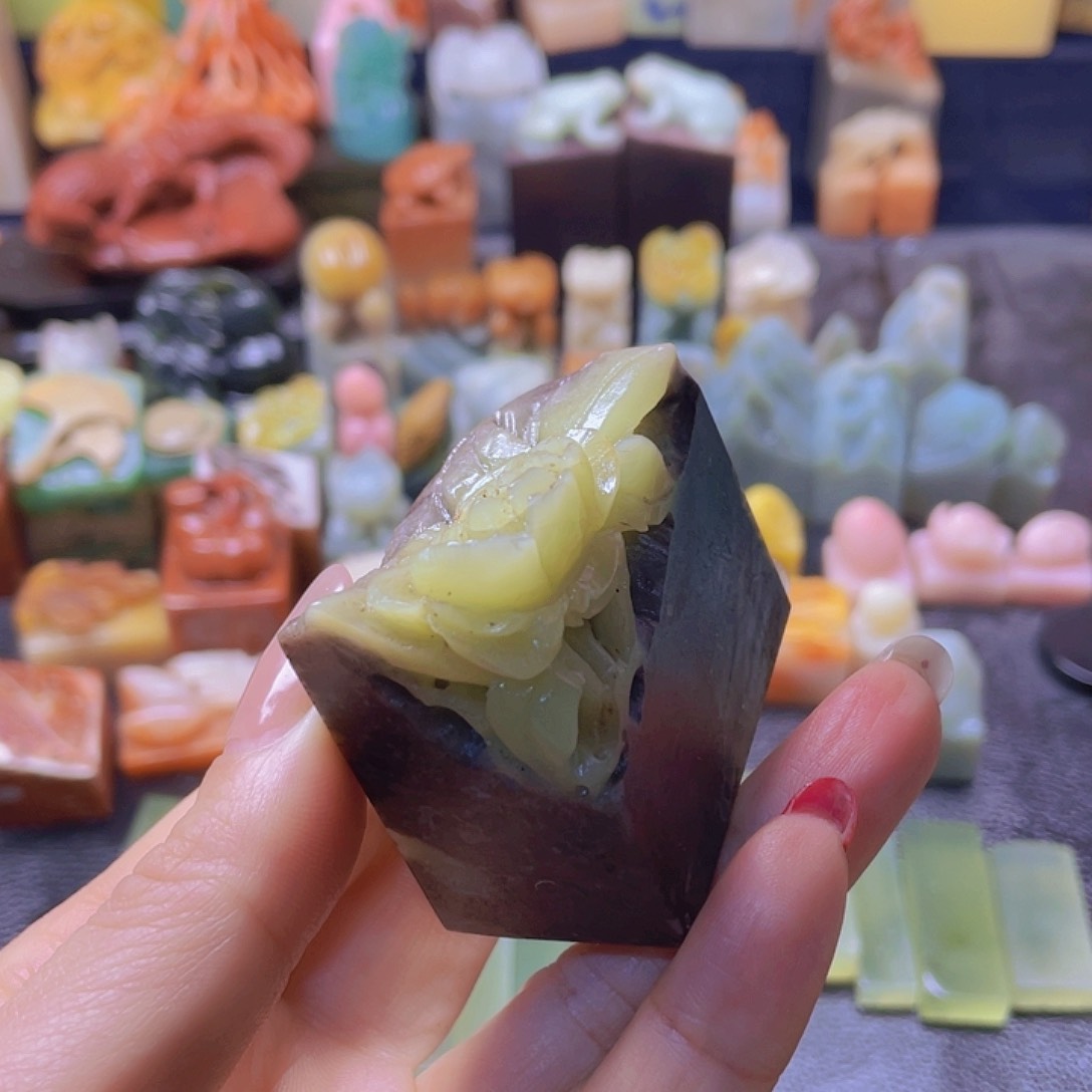 昌化石印石花开富贵