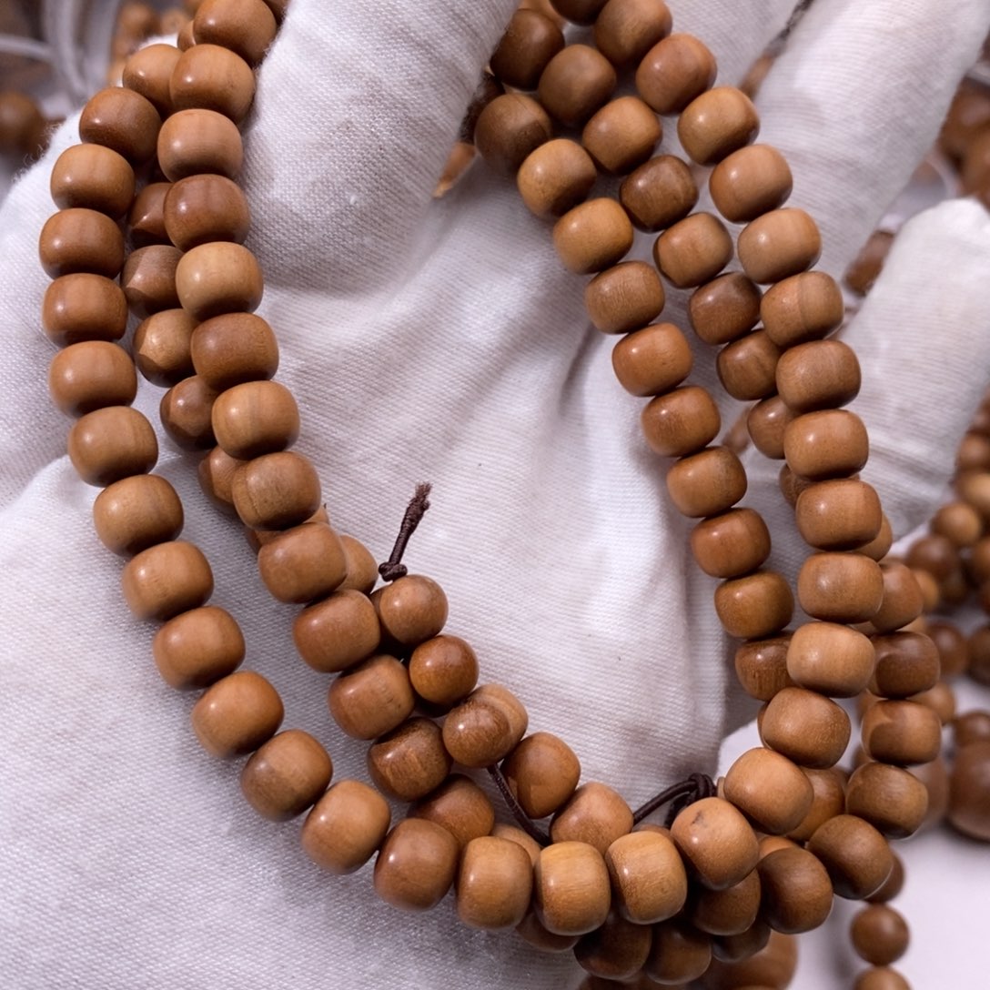 檀香木手串/手链顺纹黑肉老料78*108大福利