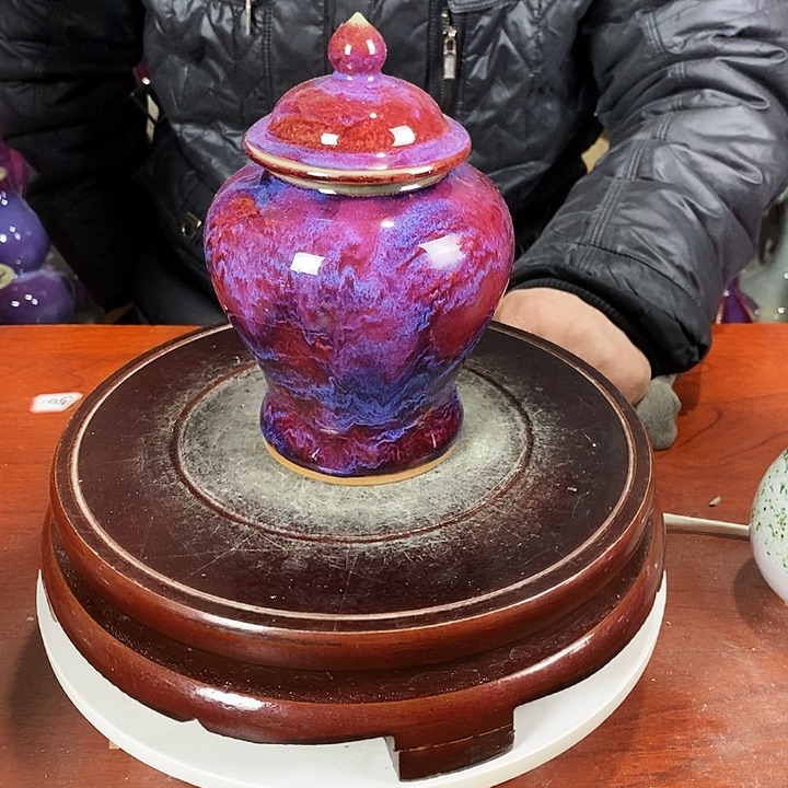 尚峰钧窑作品茶叶罐