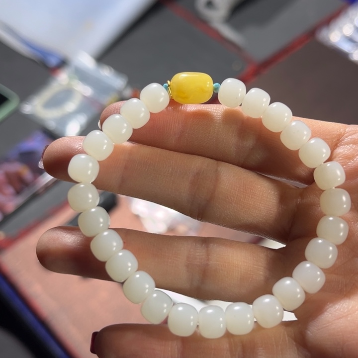 和田玉手串未镶嵌6*7