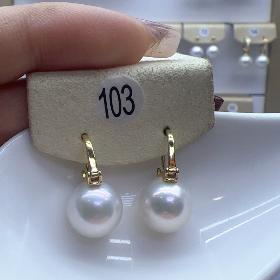 淡水珍珠耳饰银S925镶嵌