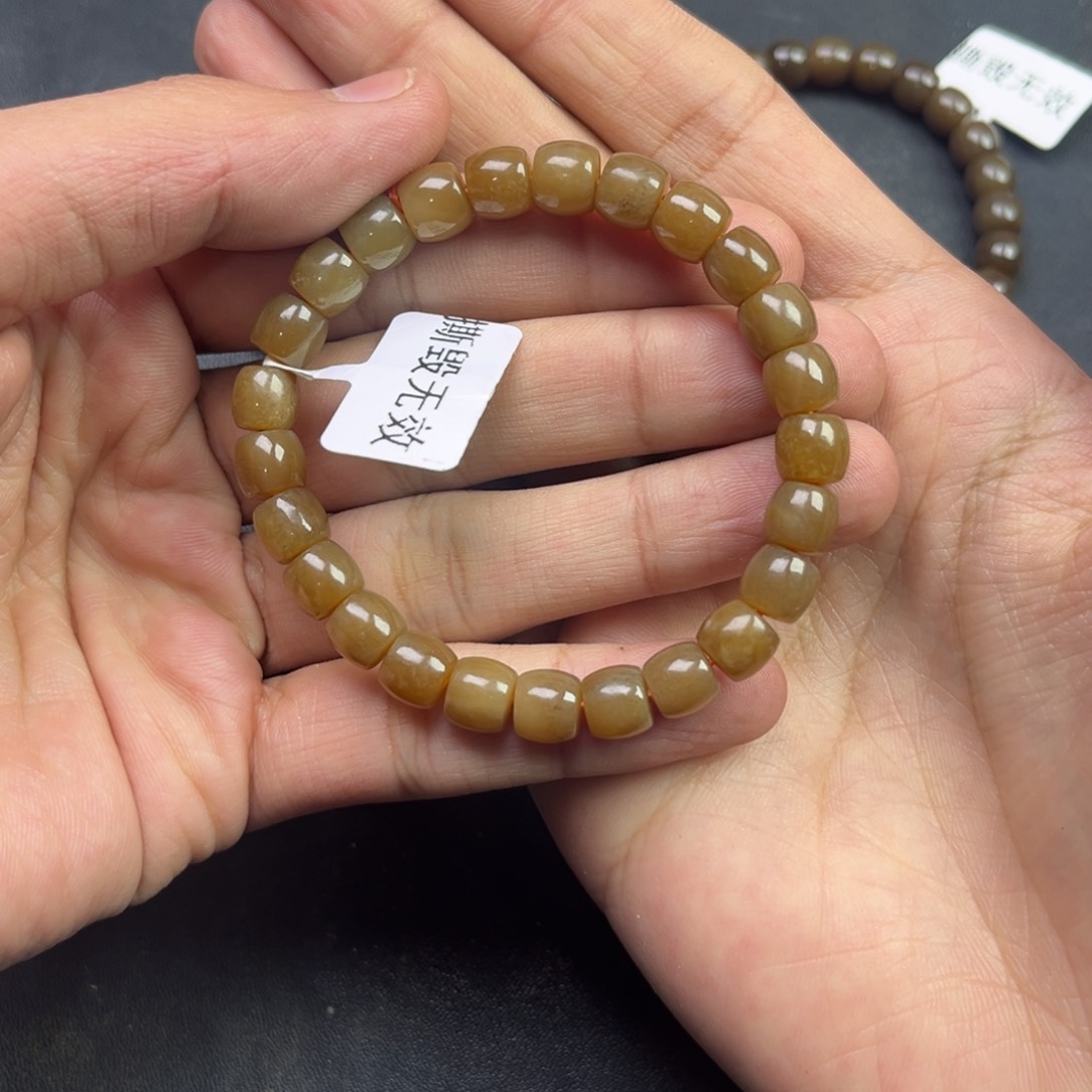 和田玉手链未镶嵌多样性直切珠新疆满糖彩卡8货头