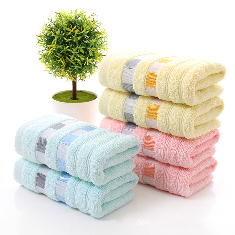 专业批发毛巾丝带格10条装柔软吸水家用成人洗脸面巾超市进货