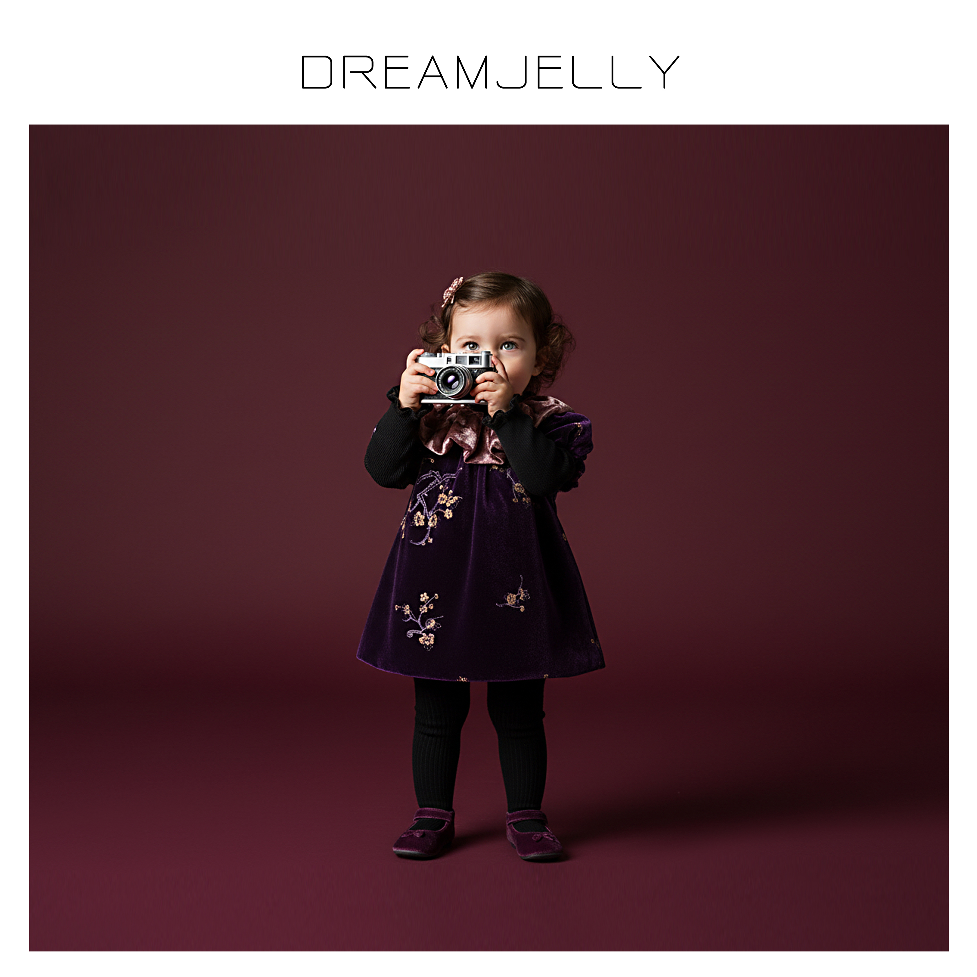 DreamJelly【丝绒刺绣】宝宝秋冬新款高级精致可爱荷叶边花苞领