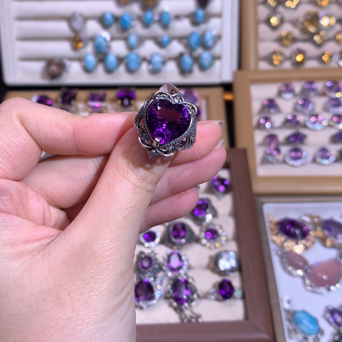 【闪购商品】水晶戒指银S925镶嵌﹉***H戒指