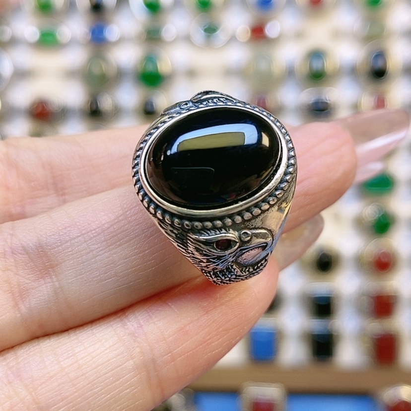 【闪购商品】玛瑙/玉髓戒指银S925镶嵌