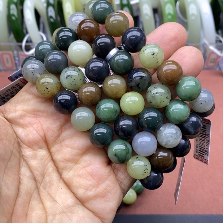 和田玉未镶嵌手链卡12拍一发一