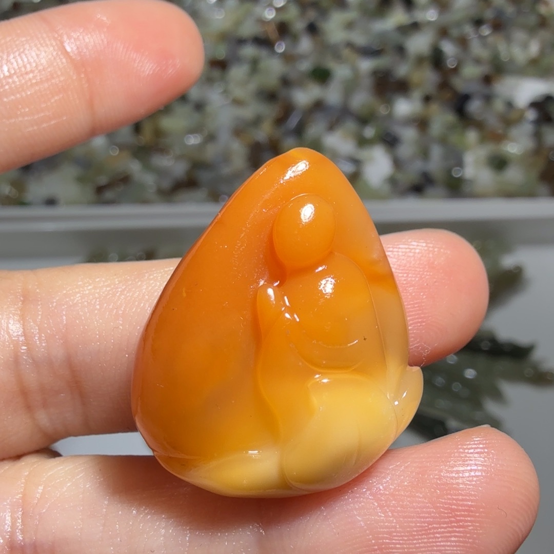 锦***鲤和田玉未镶嵌珠宝奇石