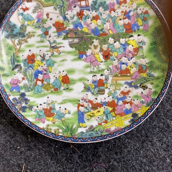 陶手工绘画，百子图，