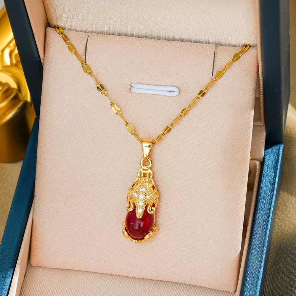 铜合金项链 貔貅红色项链XL03（无礼盒）