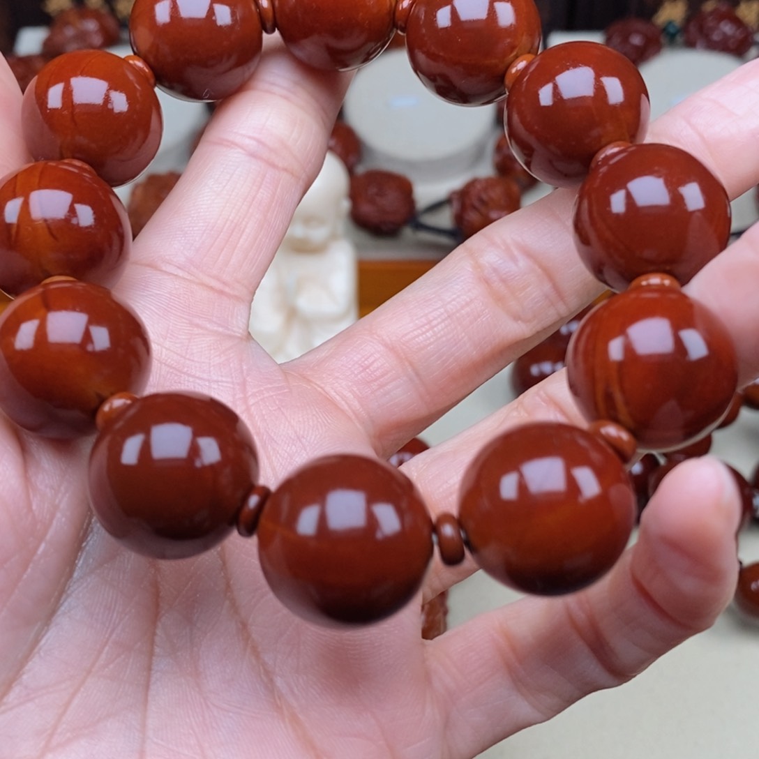 橄榄核吊坠脸*光珠，