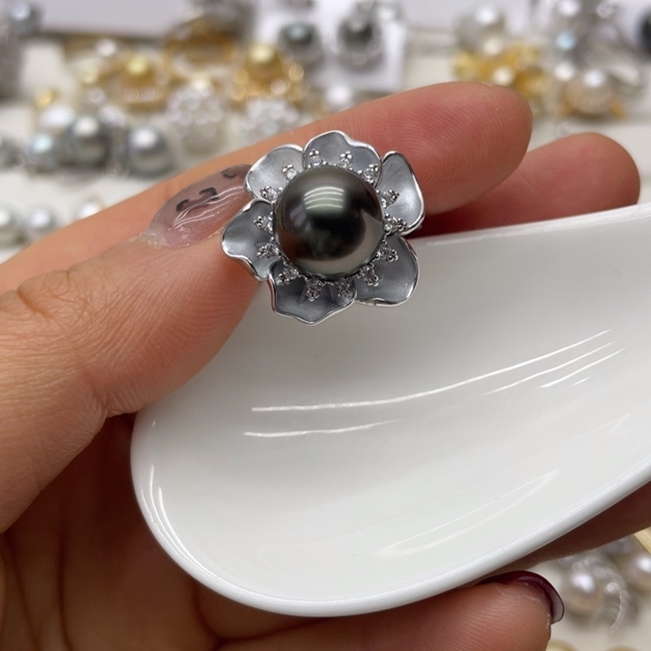 海水珍珠戒指银S925镶嵌
