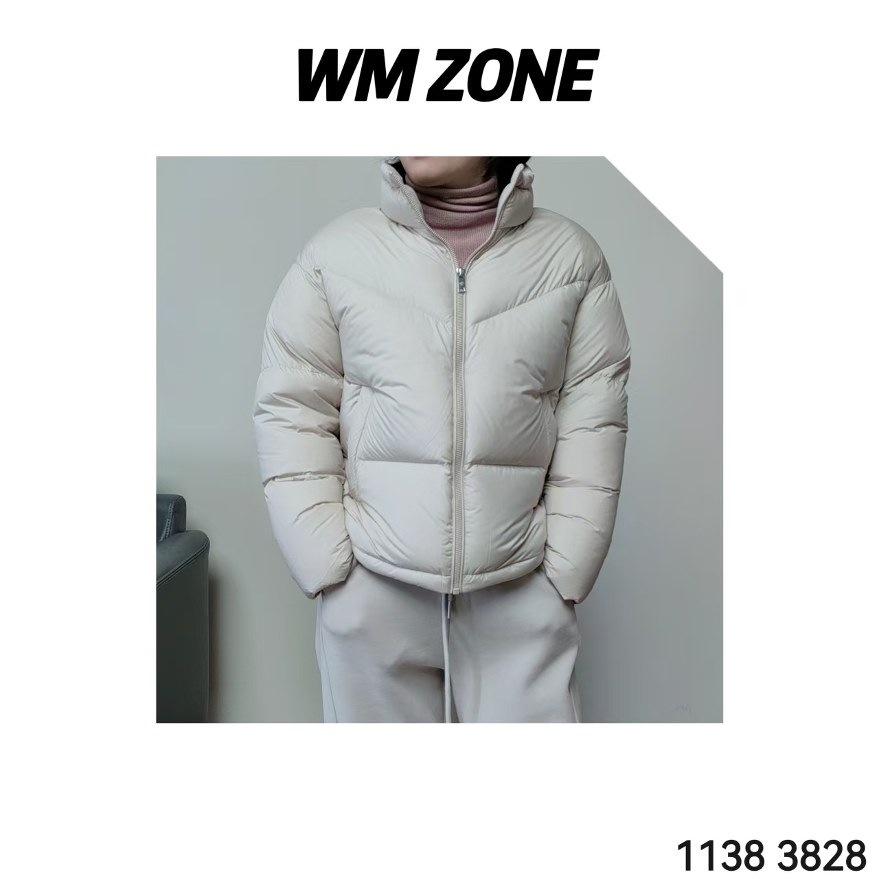 WM 3-19-2719  3828 女士密克柔立领鹅绒服