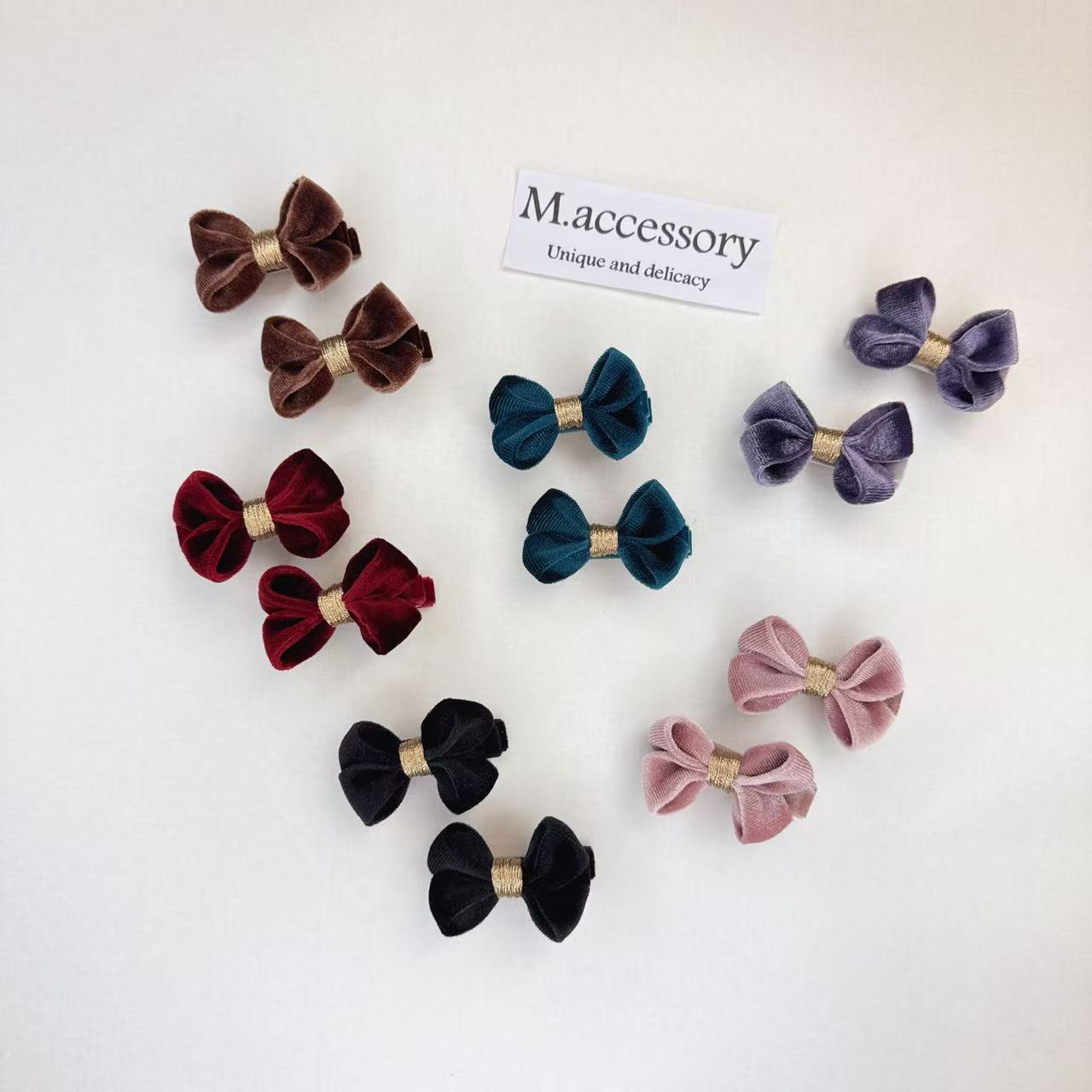 Mi33  丝绒蝴蝶结鸭嘴夹 Y44060L1-5 