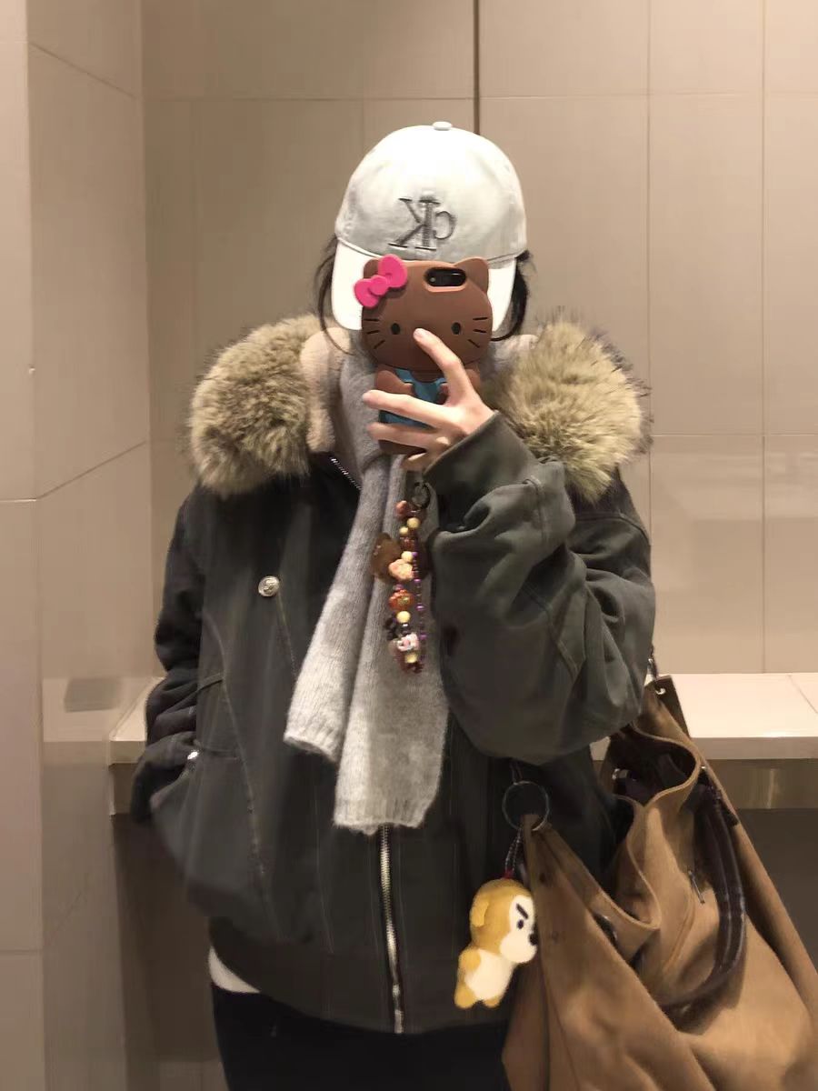 美式棉服女款2025新款冬季棉衣座山雕派克服小个子短款棉袄外套潮