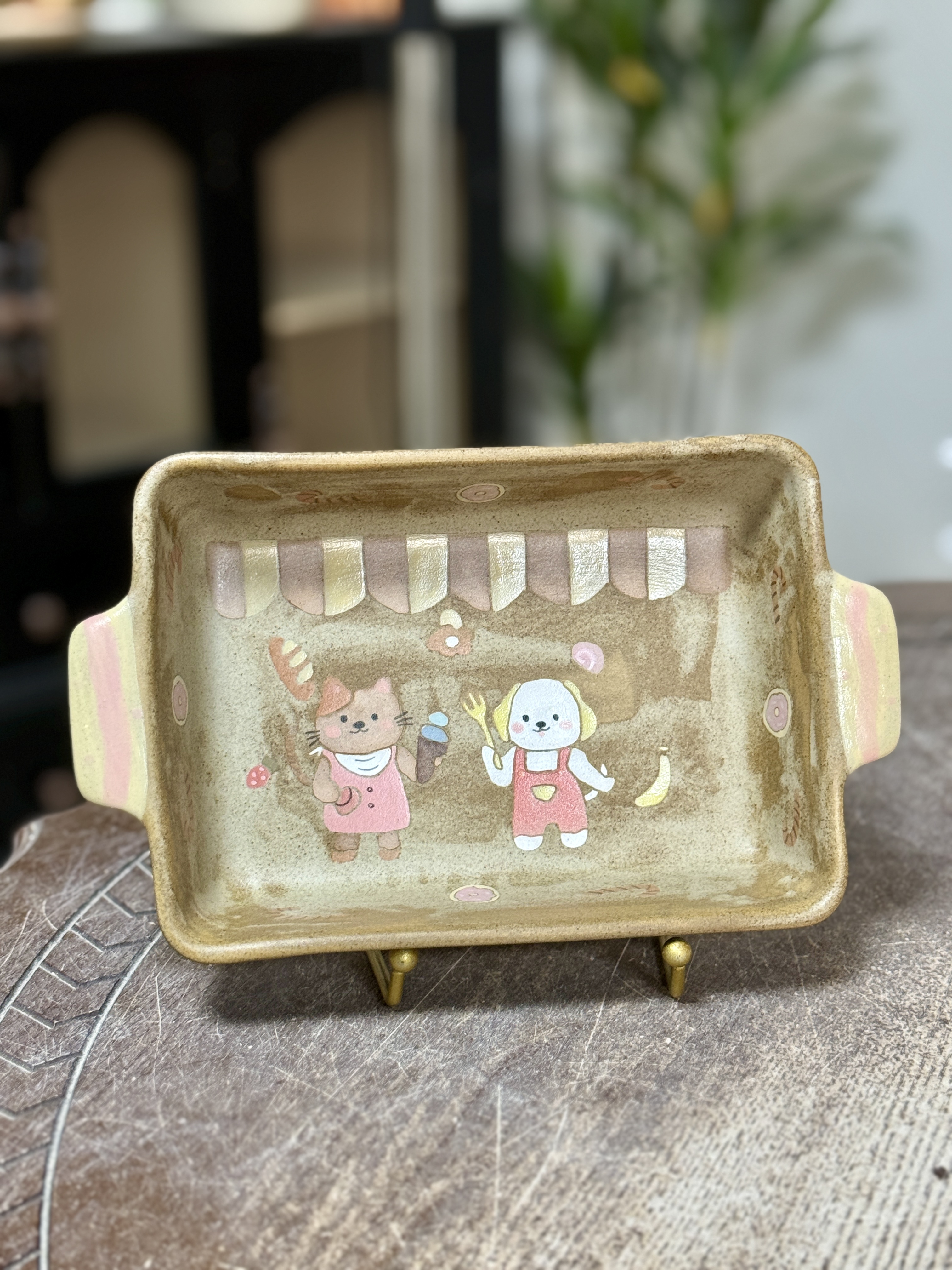 【面包餐车】川谷原创可爱猫咪小狗烤盘牛排盘炒菜盘