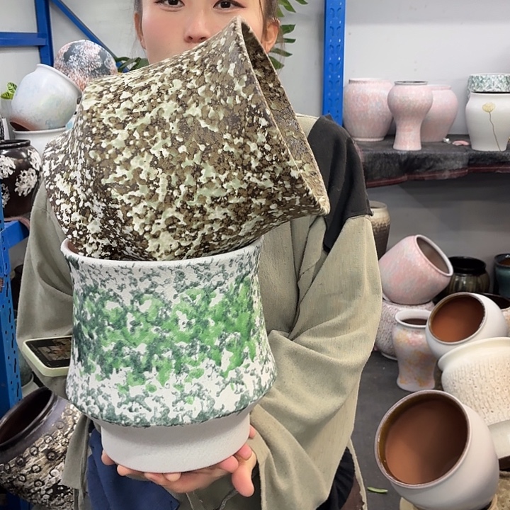 19×21 -粗陶花盆有孔-买买买