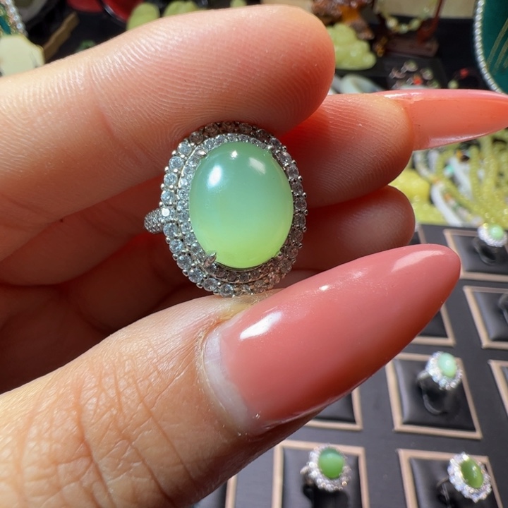 和田玉（碧玉）颈饰银S925镶嵌黑羊洞 不接受退换差评清货