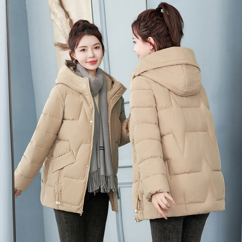 2025新款冬季棉袄外套韩版宽松大码加厚棉服女中长收口袖保暖棉衣