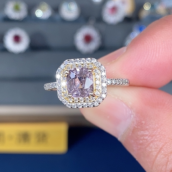 尖晶石戒指银S925镶嵌