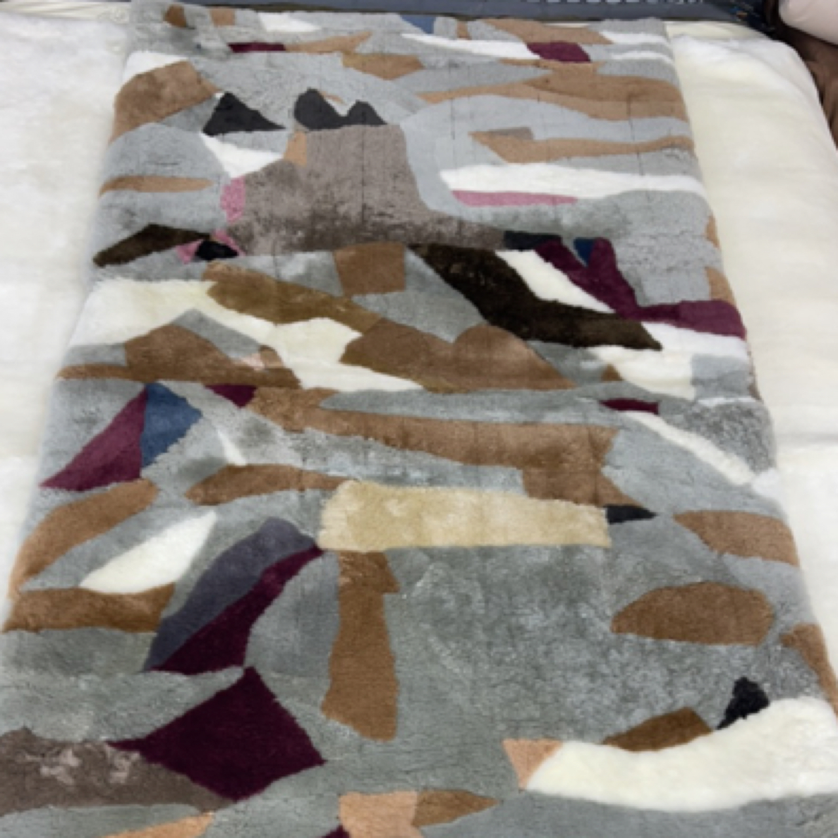 羊剪绒七彩羊皮褥子皮毛一体拼皮加厚单人卧室学生毯保暖防潮卧铺