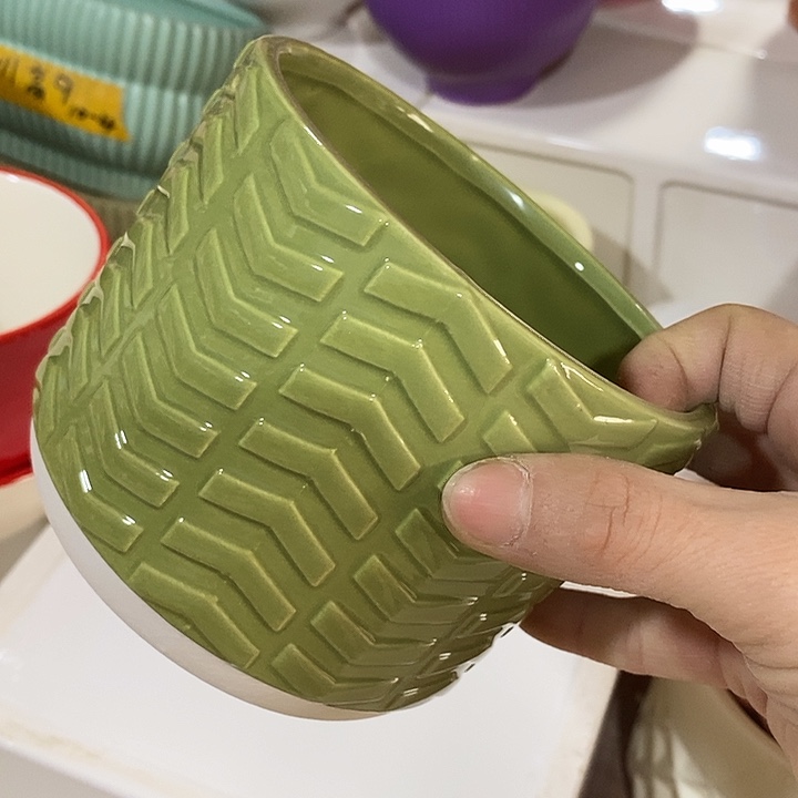 陶摆件陶盆有孔 瑕疵介意勿拍