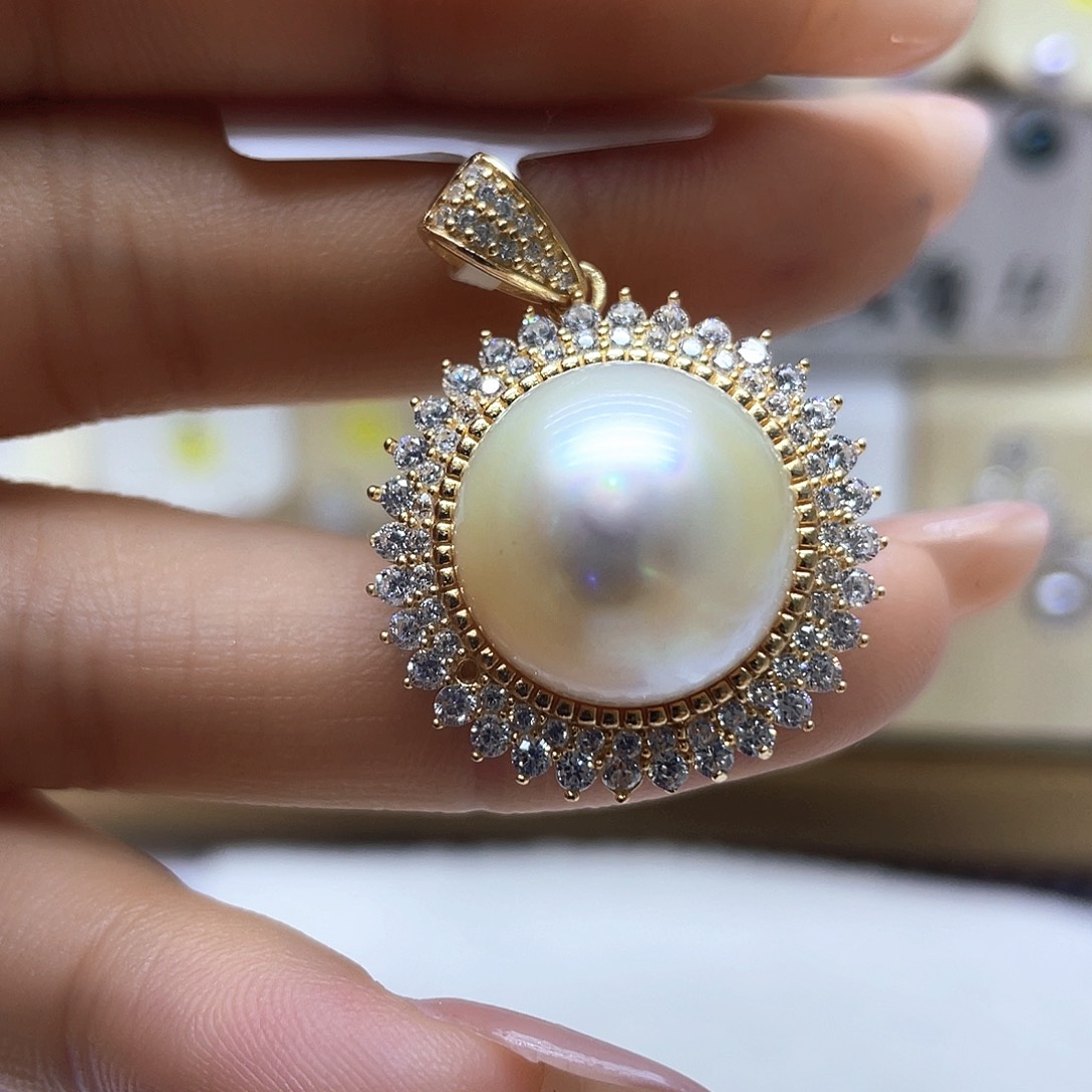 海水珍珠颈饰银S925镶嵌