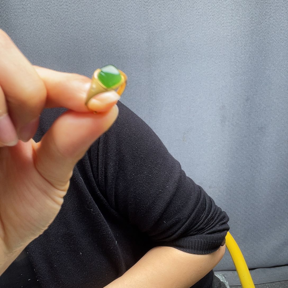 和田玉银S925镶嵌戒指